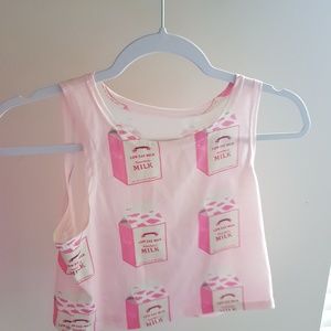 Strawberry Milk Crop Tank Top